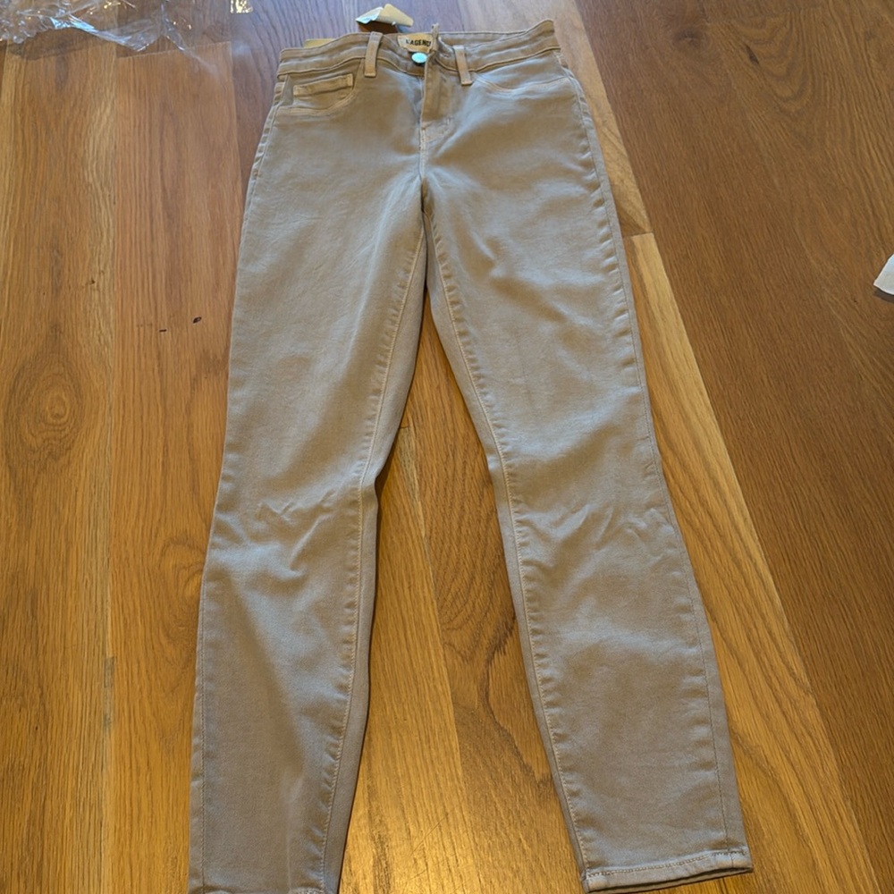 Beige straight leg jeans